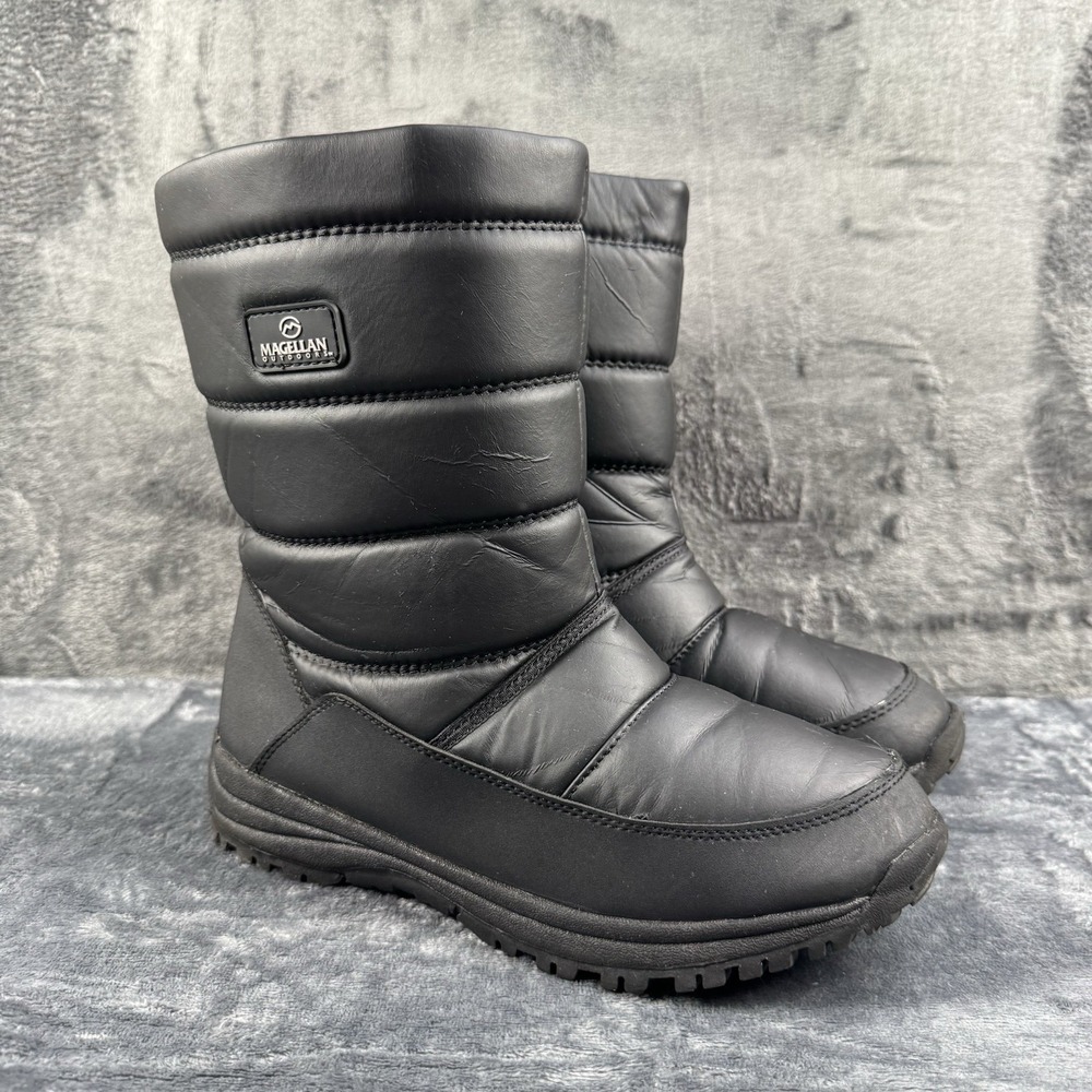 Magellan Outdoors Black Snow Boots Unisex Mens 12 Womens 13 FWMFFS4027 Shoes